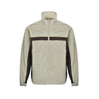 Prada Contrast-Panel Zip Jacket — Light Grey