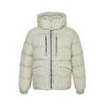 Moncler Hooded Down Jacket — Matte Cream, Zip Chest Pockets