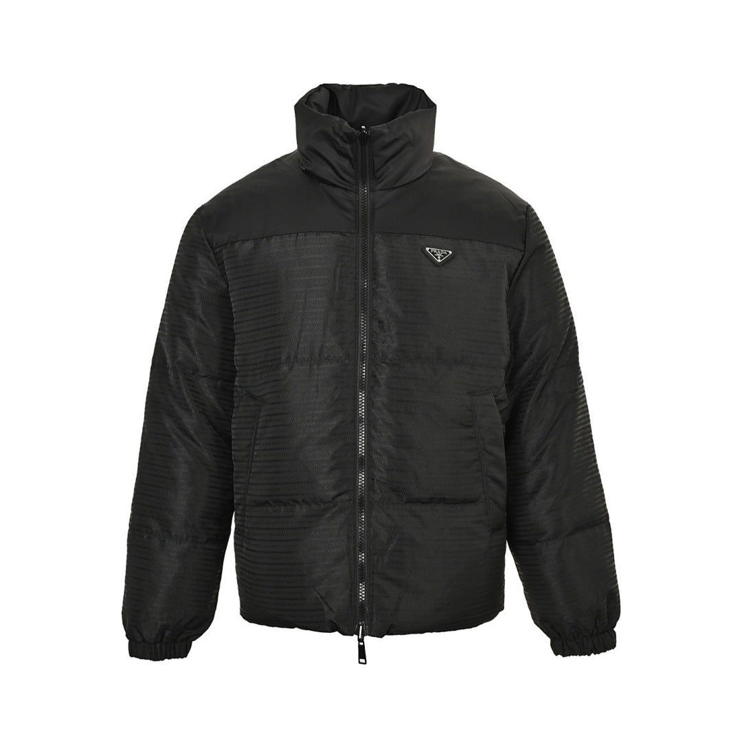 Prada Re-Nylon Down Jacket — Black, Triangle Logo