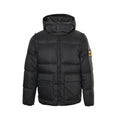 Fendi Hooded Down Jacket — Black, Yellow Logo Badge