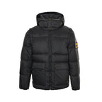 Fendi Hooded Down Jacket — Black, Yellow Logo Badge