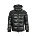 Moncler Glossy Hooded Down Jacket — Single Zip Front
