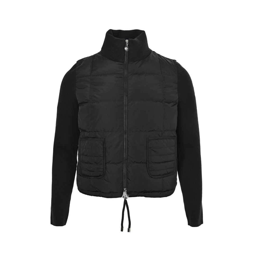 Moncler Hybrid Quilted Jacket — Knit Sleeve, Double Zip Small version