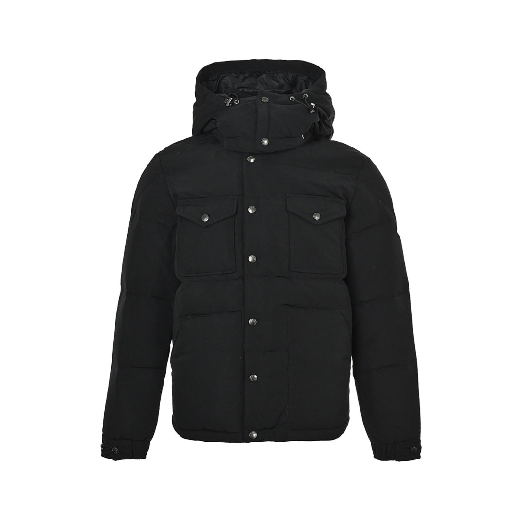 Moncler Multi-Pocket Down Jacket — Black, Snap Button Placket