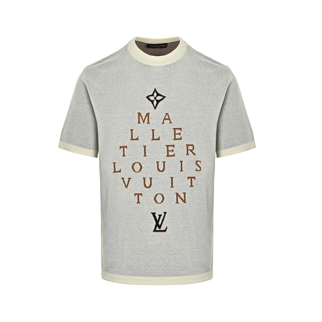 Louis Vuitton Malletier Diamond-Set Typography Embroidered T-Shirt