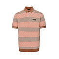 Louis Vuitton 26SS Leather Tab Stripe & Checkerboard Knit Polo Shirt