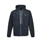 Prada Triangle Logo Hooded Zip Jacket — Black