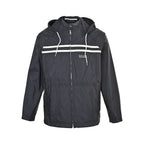 Prada Double-Stripe Hooded Zip Jacket — Black
