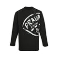 Prada Milano Graphic Long-Sleeve T-Shirt — Black