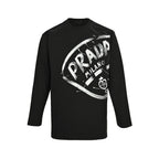Prada Milano Graphic Long-Sleeve T-Shirt — Black