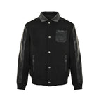 Prada Contrast-Panel Snap Jacket — Black