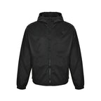 Prada Tonal Logo Hooded Zip Jacket — Black
