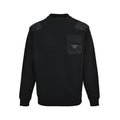 Prada Contrast-Pocket Crewneck Sweatshirt — Black