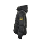 Fendi Hooded Down Jacket — Black, Yellow Logo Badge