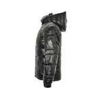 Moncler Glossy Hooded Down Jacket — Single Zip Front