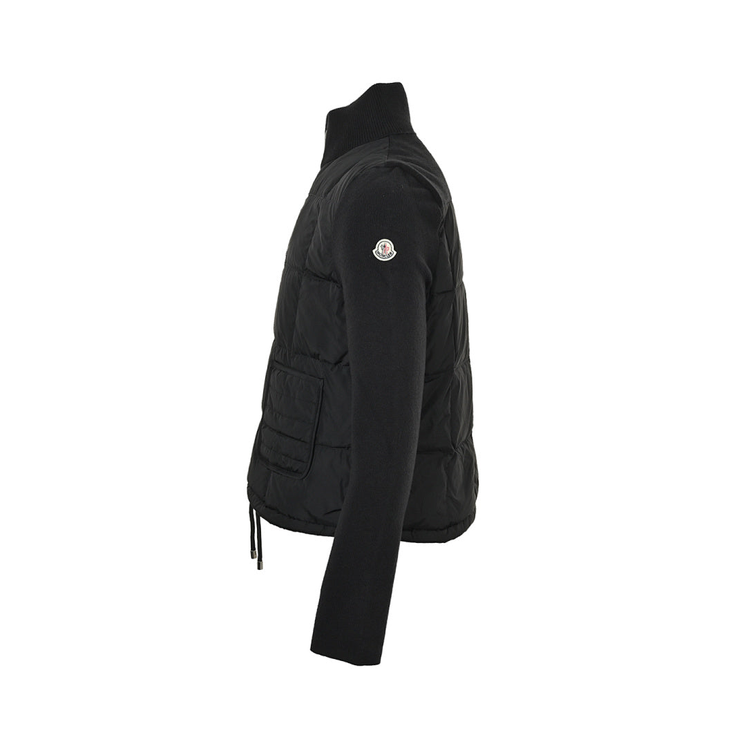 Moncler Hybrid Quilted Jacket — Knit Sleeve, Double Zip Small version