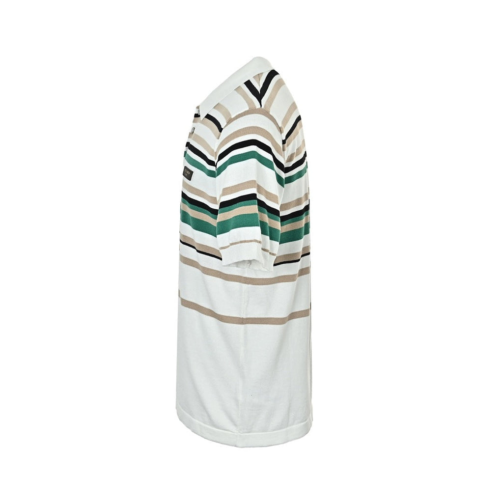 Louis Vuitton 26SS Leather Tab Stripe & Checkerboard Knit Polo Shirt — Dark Edition