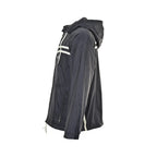Prada Double-Stripe Hooded Zip Jacket — Black