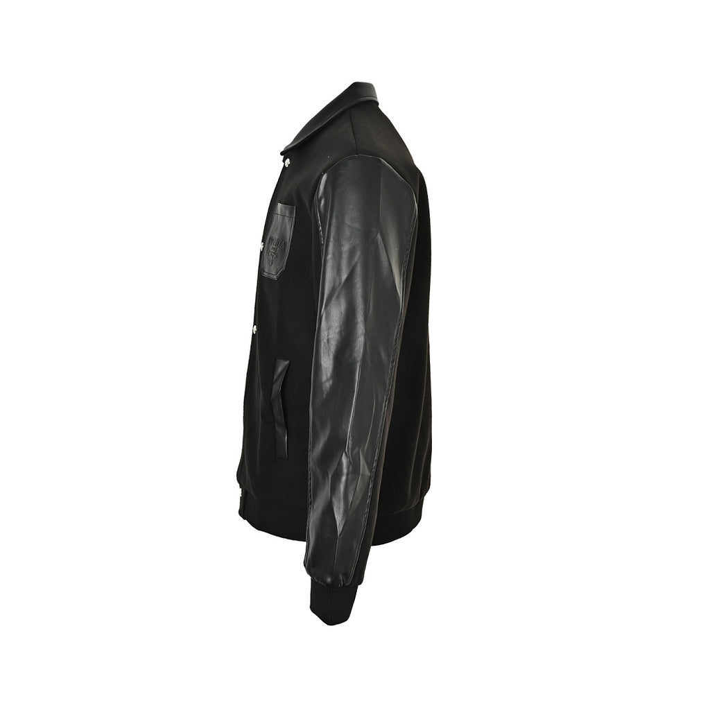 Prada Contrast-Panel Snap Jacket — Black