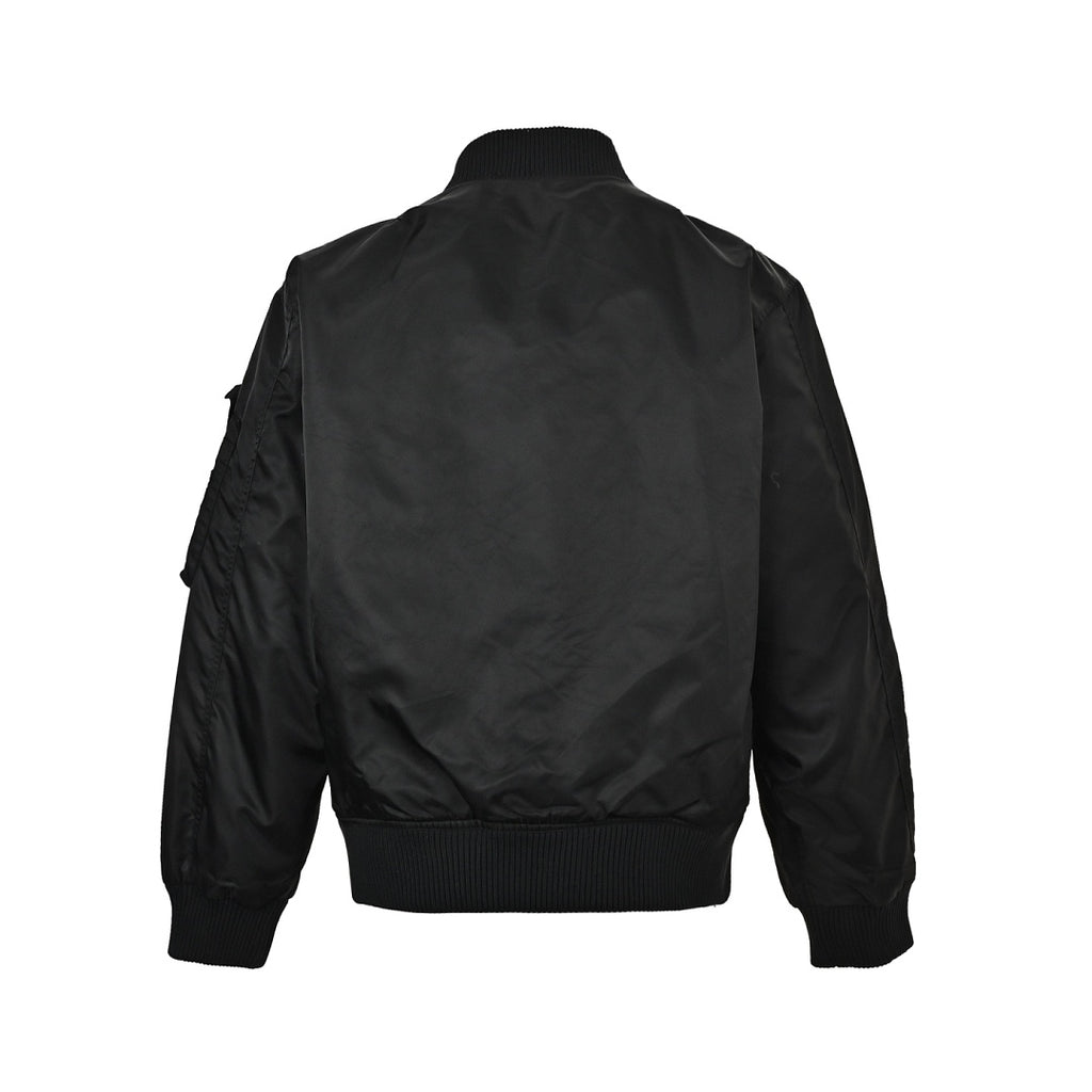 Prada Utility Bomber Jacket with Triangle Logo — Black