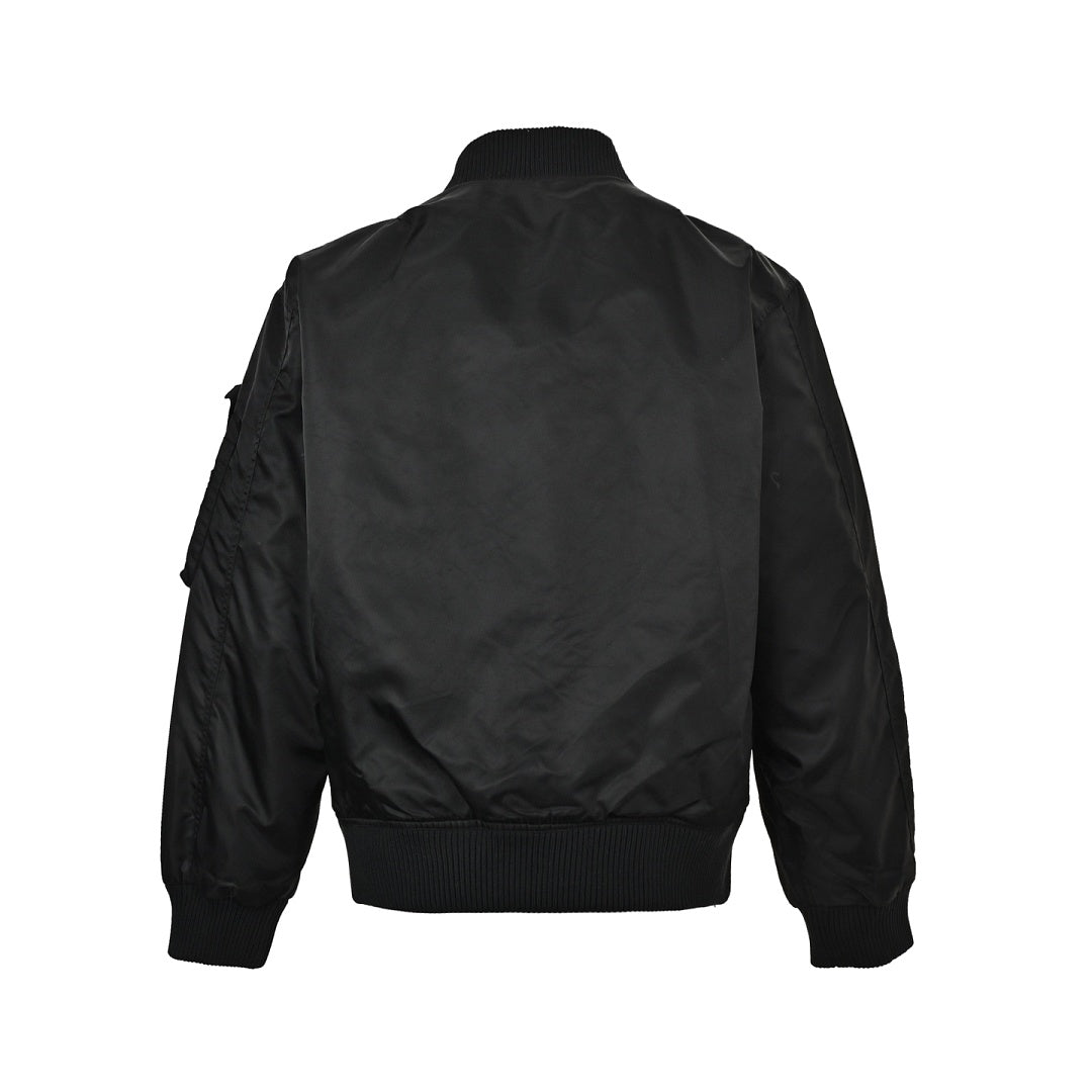 Prada Utility Bomber Jacket with Triangle Logo — Black