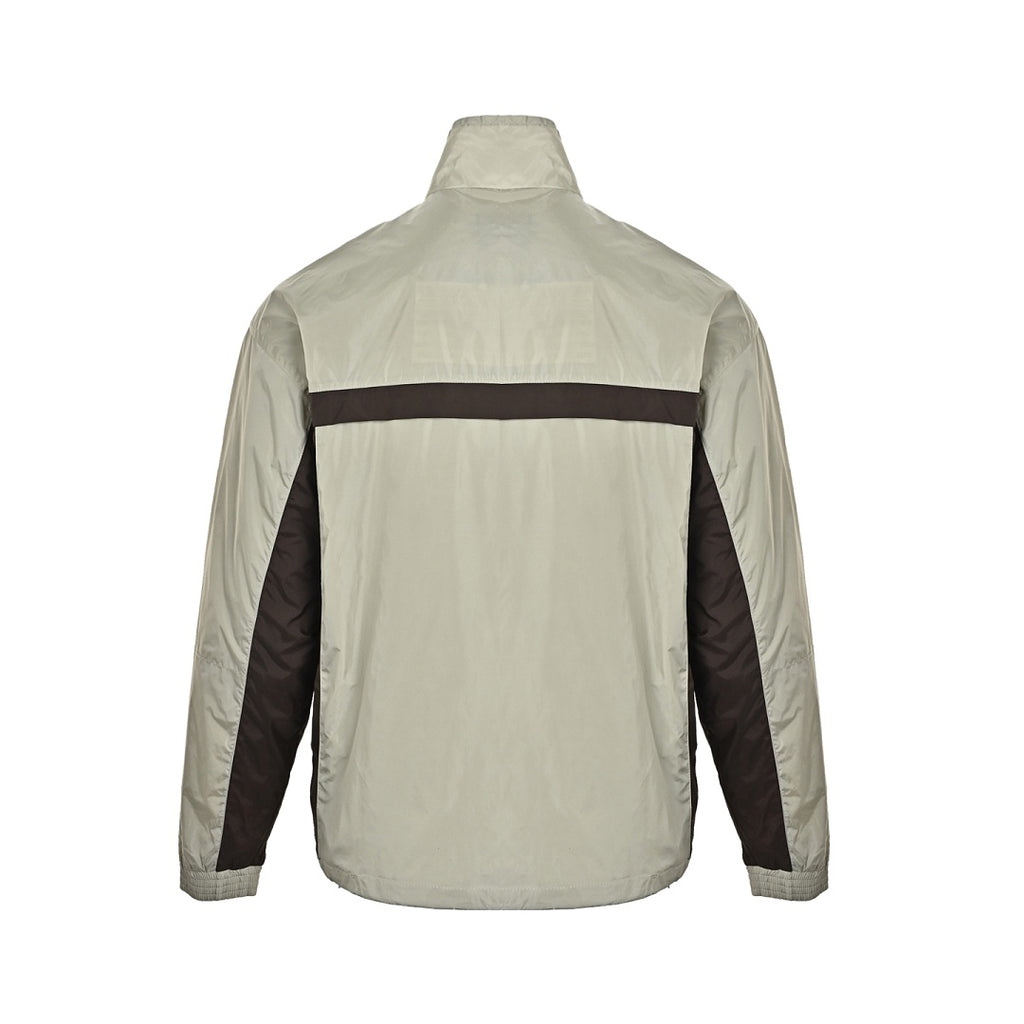 Prada Contrast-Panel Zip Jacket — Light Grey