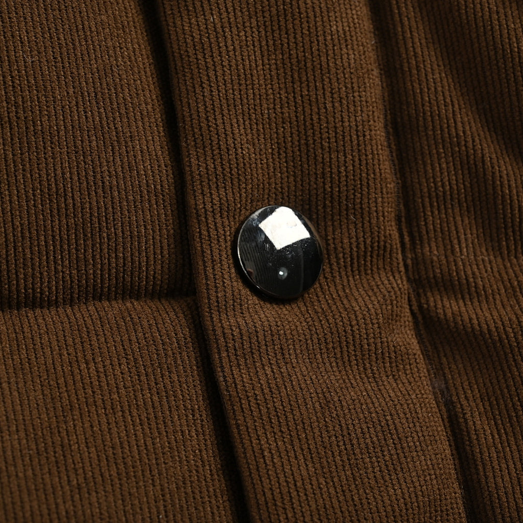 Prada Triangle Logo Down Vest — Dark Brown