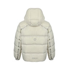 Moncler Hooded Down Jacket — Matte Cream, Zip Chest Pockets
