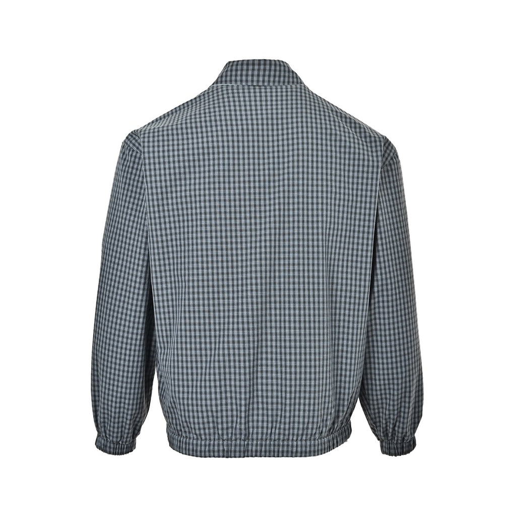 Prada Reversible Check Zip Jacket — Grey / Light Blue