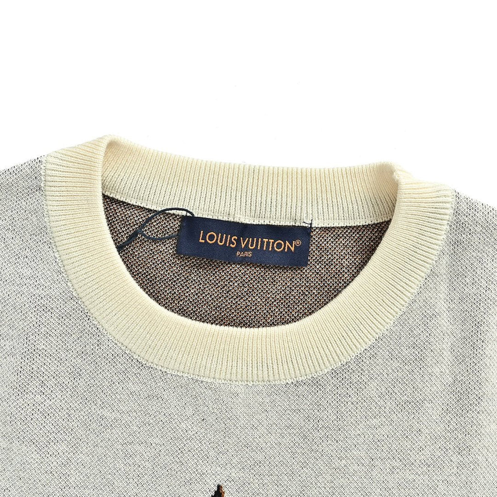 Louis Vuitton Malletier Diamond-Set Typography Embroidered T-Shirt