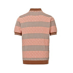 Louis Vuitton 26SS Leather Tab Stripe & Checkerboard Knit Polo Shirt