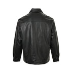 Prada Glossy Snap-Front Shirt Jacket — Black