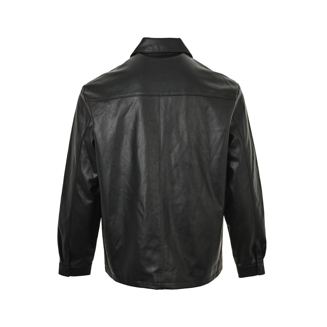 Prada Glossy Snap-Front Shirt Jacket — Black