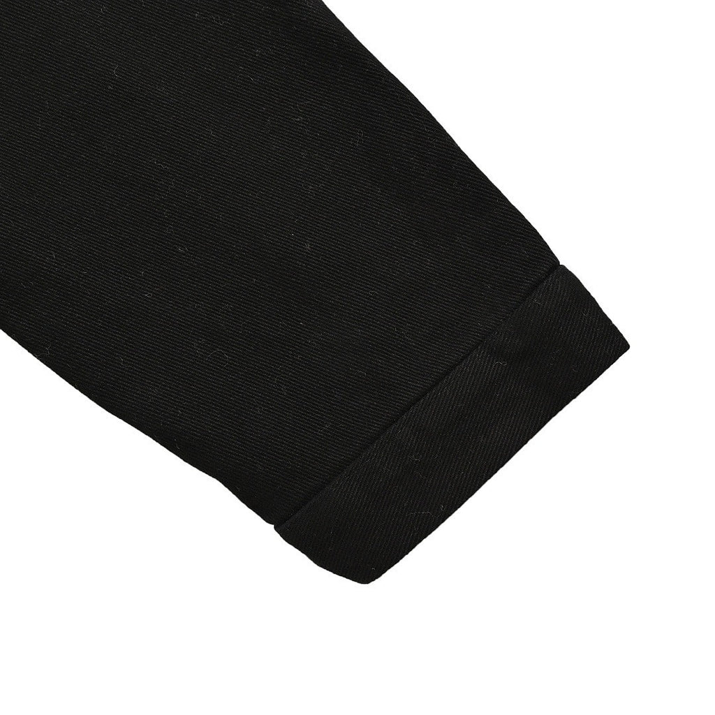 Prada Denim-Panel Zip Jacket — Black / Washed Grey
