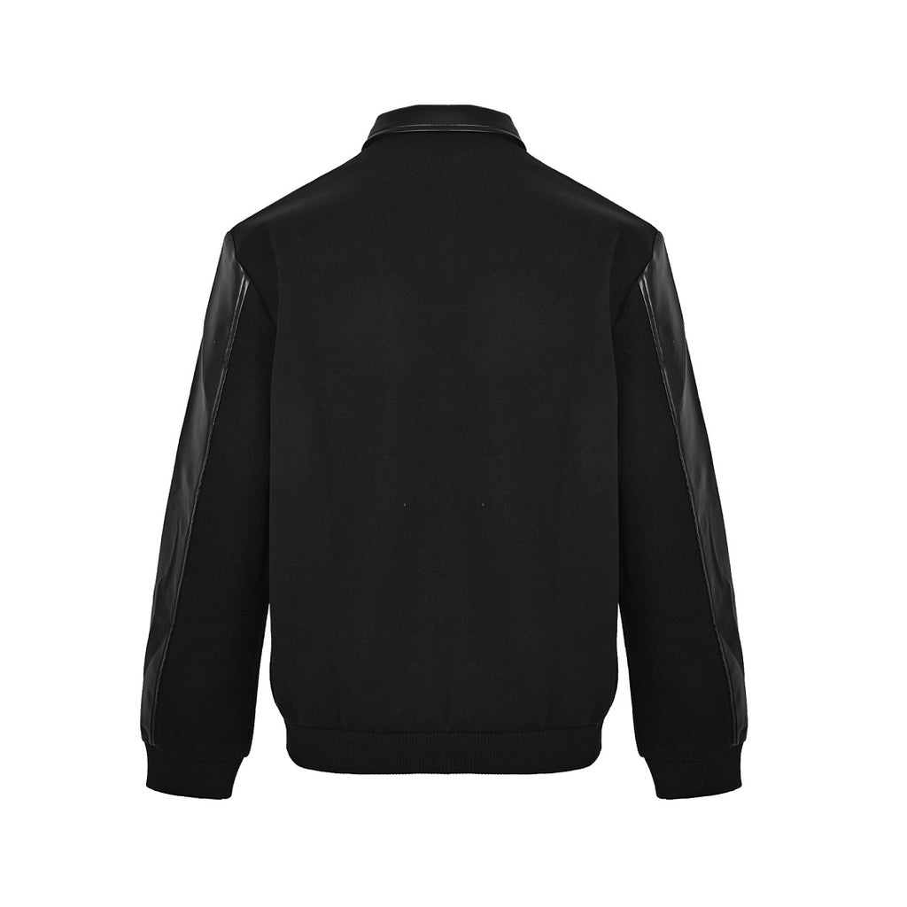 Prada Contrast-Panel Snap Jacket — Black