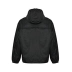Prada Tonal Logo Hooded Zip Jacket — Black
