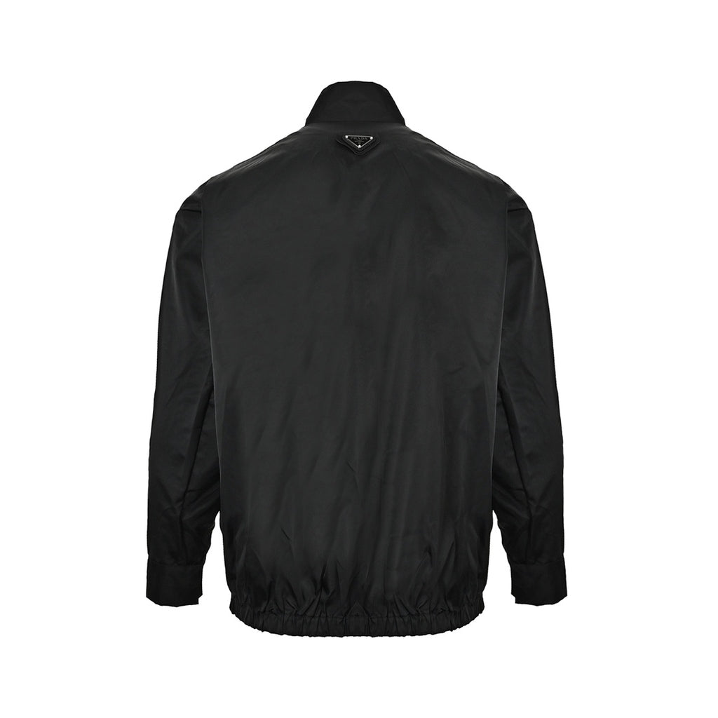 Prada Stand-Collar Two-Way Zip Jacket — Black