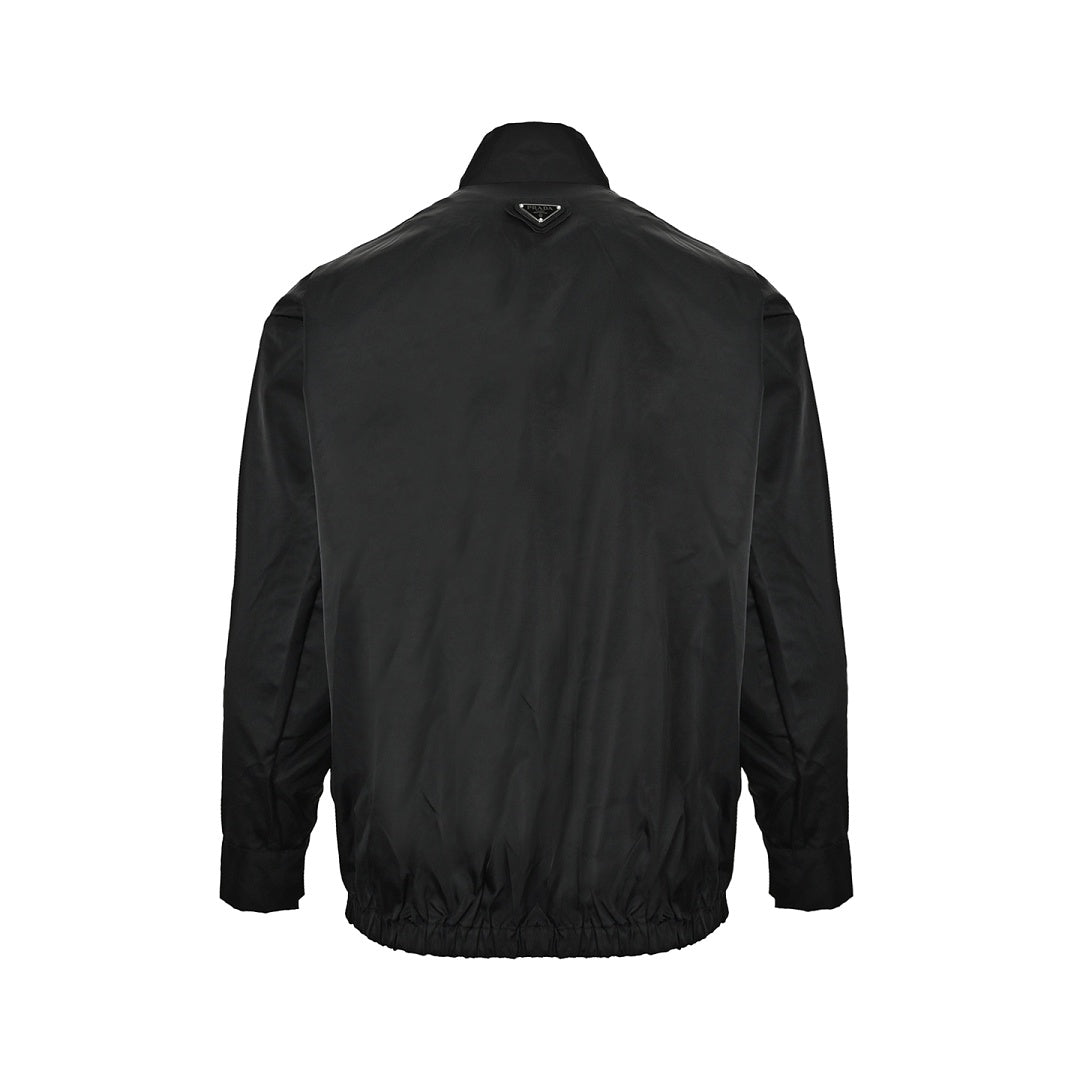 Prada Stand-Collar Two-Way Zip Jacket — Black