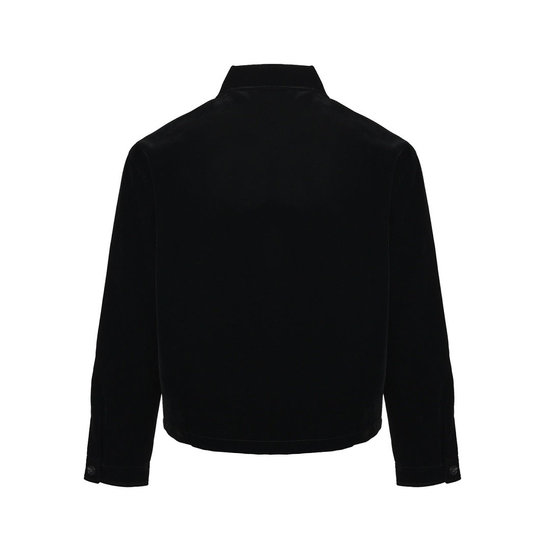 Prada Triangle Logo Stand-Collar Zip Jacket — Black