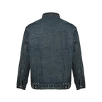 Prada Vintage-Wash Denim Zip Jacket — Charcoal Black