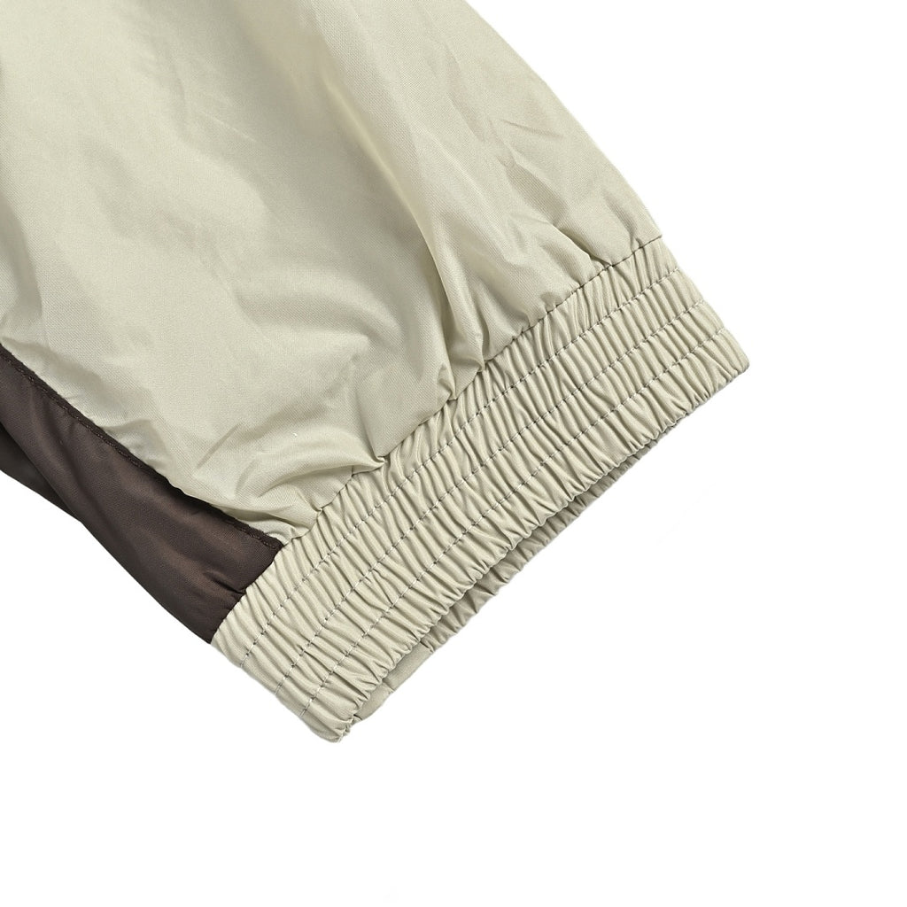 Prada Contrast-Panel Zip Jacket — Light Grey