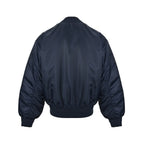 Prada Logo Bomber Jacket with Contrast Lining — Navy