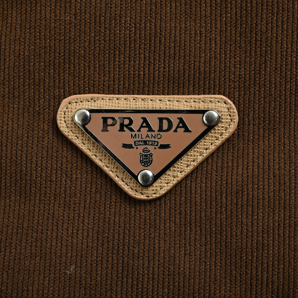 Prada Triangle Logo Down Vest — Dark Brown