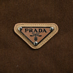 Prada Triangle Logo Down Vest — Dark Brown