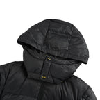 Fendi Hooded Down Jacket — Black, Yellow Logo Badge