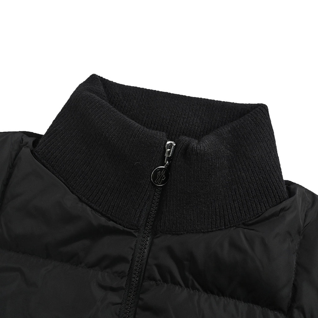 Moncler Hybrid Quilted Jacket — Knit Sleeve, Double Zip Small version