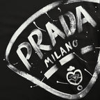 Prada Milano Graphic Long-Sleeve T-Shirt — Black