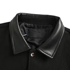 Prada Contrast-Panel Snap Jacket — Black