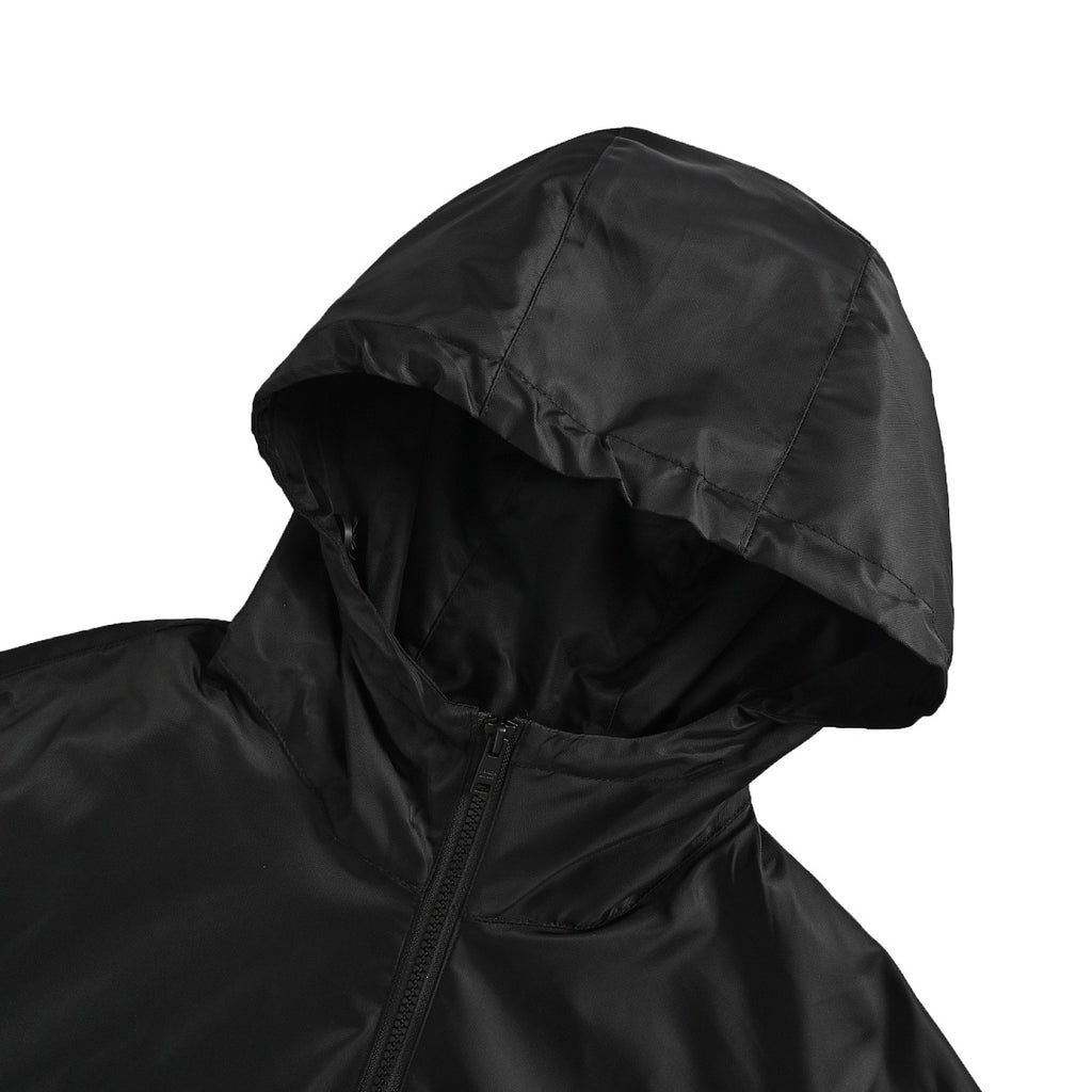 Prada Tonal Logo Hooded Zip Jacket — Black