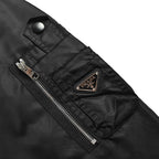 Prada Utility Bomber Jacket with Triangle Logo — Black